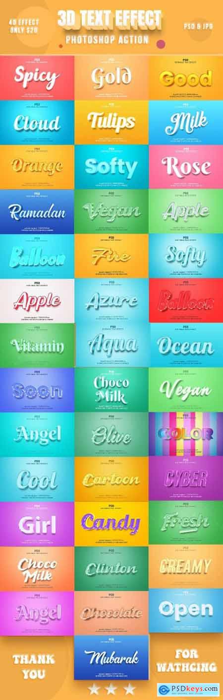 Editable 3D Text Effects Pack 37062114