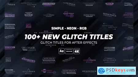 100+ Glitch Titles - Simple - Neon - RGB 37102836