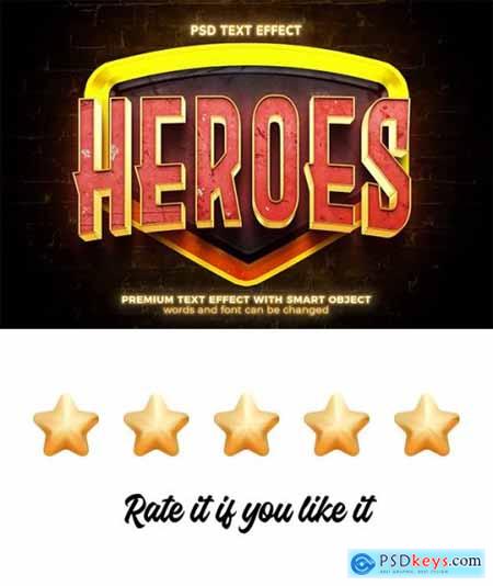 Heroes 3D Editable PSD Text Effect 36608332