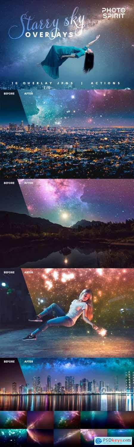 Night Sky Starry Overlays + Actions 23023016