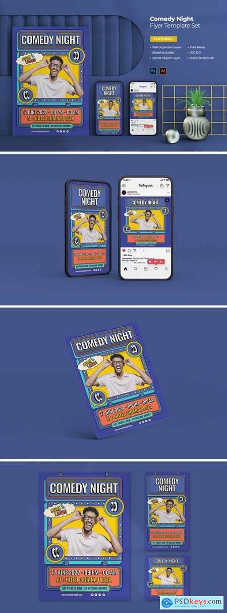 Comedy Night Flyer Template Set