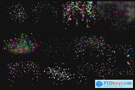 26 Rainbow Confetti Photo Overlays