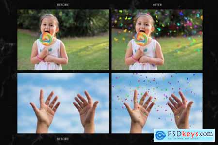 26 Rainbow Confetti Photo Overlays