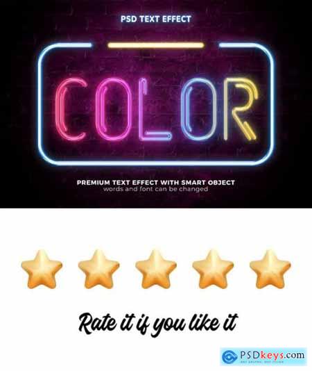 Colorfull Neon Glow PSD Editable Text Effect 36660998