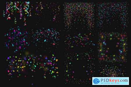 26 Rainbow Confetti Photo Overlays