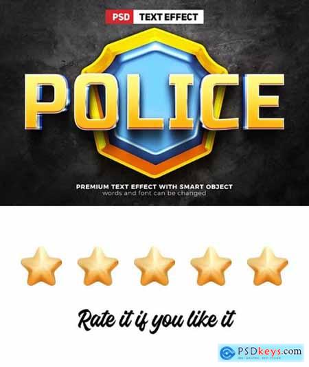 Police Cartoon Game 3D PSD Editable Text Effect 36609564
