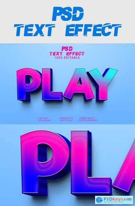Play 3D Text Effect PSD File 37010960