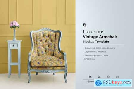 Luxurious Vintage Armchair Mockup 6537868