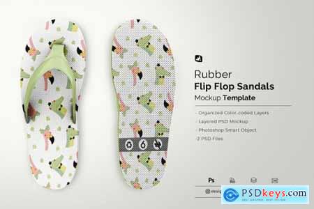 Rubber Flip Flop Sandals Mockup 6670930
