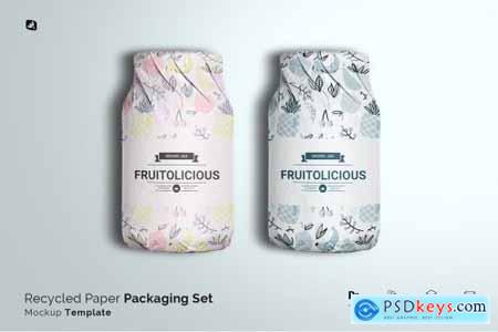 Recycled Paper Packaging Set Mockup 6526057