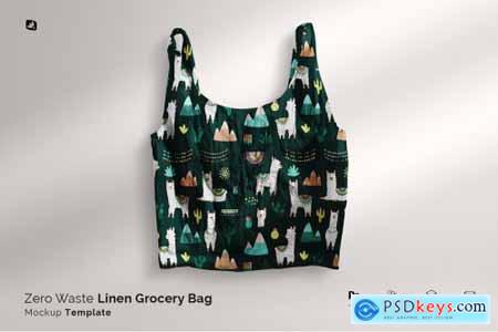 Zero Waste Linen Grocery Bag Mockup 6629119
