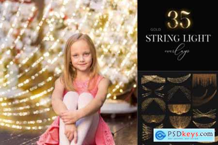 35 Christmas String Light Overlays
