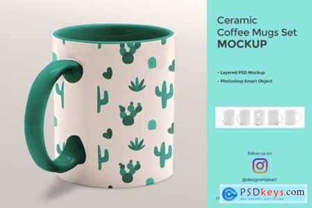 Ceramic Coffee Mugs Mockup Set 4518444
