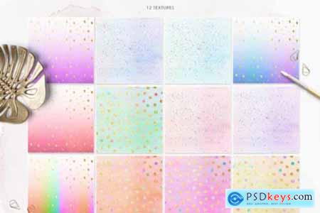 Pastel Rainbow Digital Paper, Rainbow