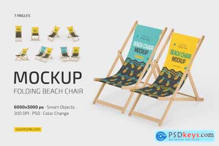 Folding Beach Chair Mockup Set 7114605