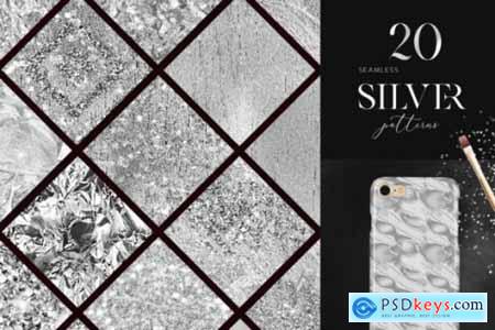 Seamless Silver Patterns, Metallic