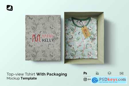 Tshirt With Packaging Mockup 4893839