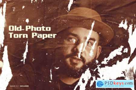 Old Photo Torn Paper Photo Effect Psd
