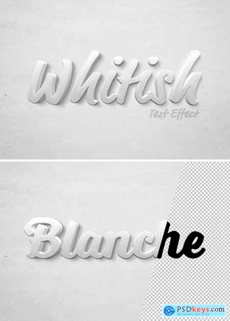 White 3D Glossy Text Effect Mockup with Soft Shadow 481695615