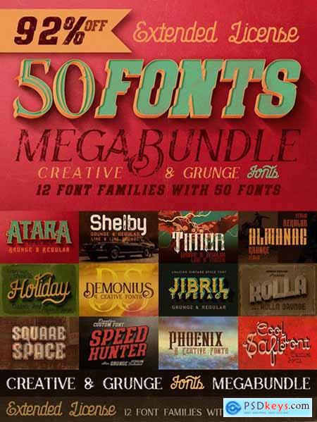 Creative Grunge Fonts Megabundle