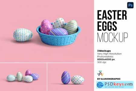 Easter Eggs Mockup - 3 Views 7139615