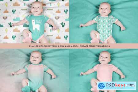 Top View Newborn Baby Outfit Mockup 4437883