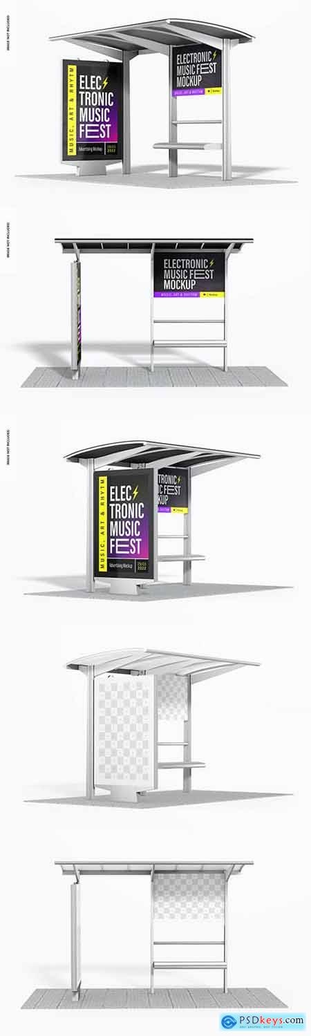 Bus station advertising mockup