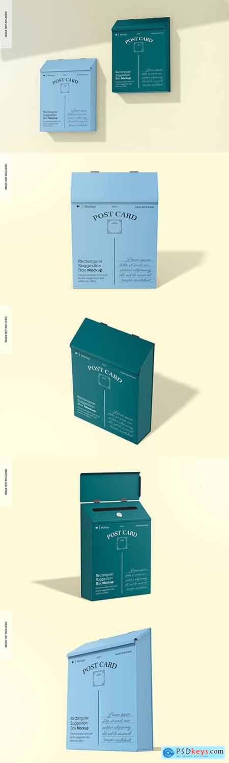 Rectangular suggestion box set mockup