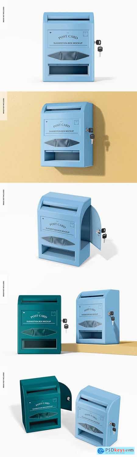 Plastic suggestion boxes mockup