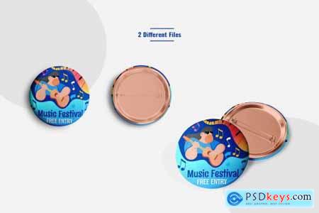 Glossy Round Pin Badge Set Mockup 7149012