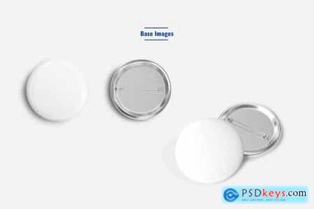 Glossy Round Pin Badge Set Mockup 7149012