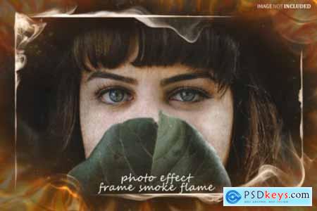 Frame Smoke Flame Photo Effect Psd
