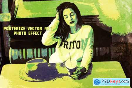 Posterize Vector Art Photo Effect Psd