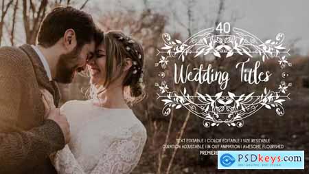 40 Flourish Wedding Titles Premiere Pro MOGRT 37241713