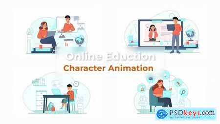 Online Education Character Animation Scene Pack 37071274