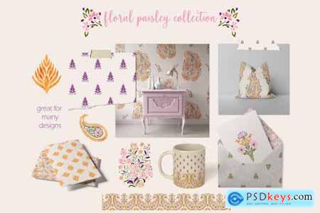 Floral paisley collection 6828392