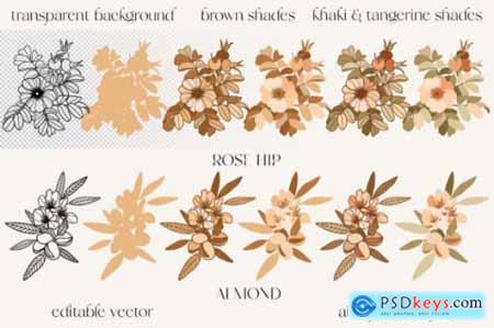 Cosmetic Flowers Vector Clipart