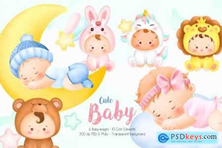 Cute Baby Character Illustration