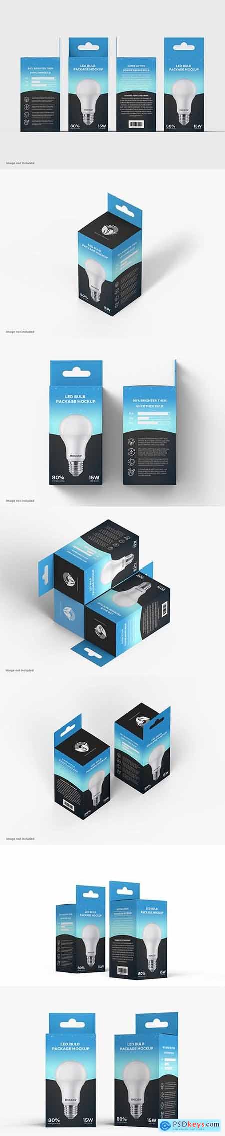 Hanging bulb box package mock up