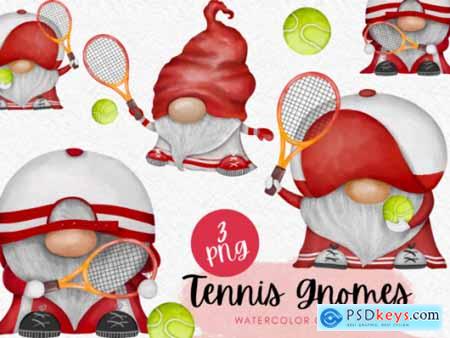Tennis Gnomes Watercolor Clipart