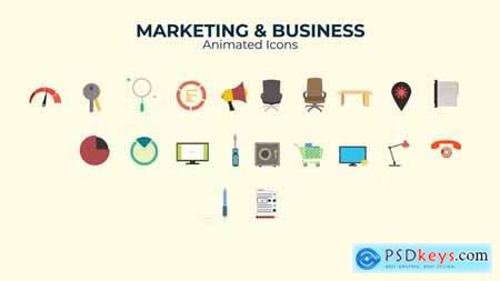 Marketing & Business Flat Design Icons 37301903