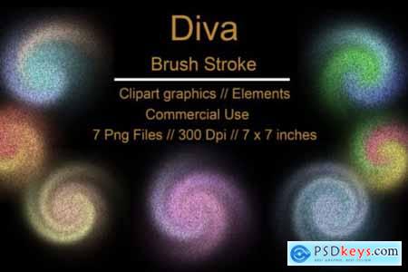 Diva Brush Stroke Clipart Element