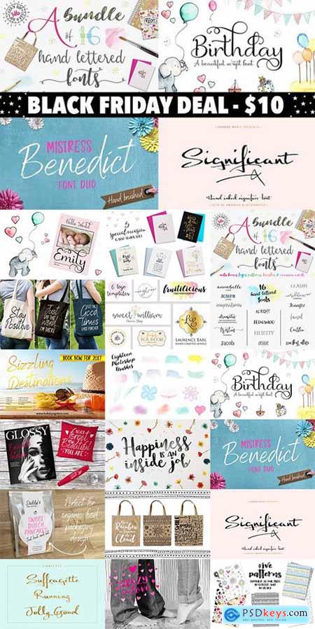 Black Friday Font Bundle with Extras