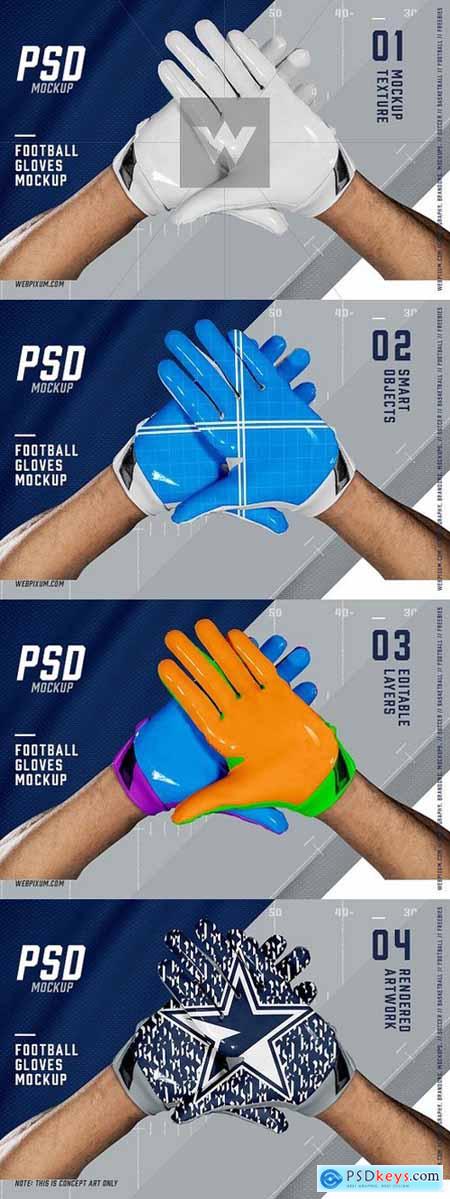 Football Gloves Mockup Template
