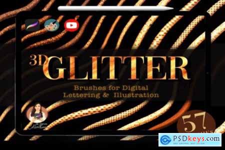 57 3D Glitter Procreate Brushes