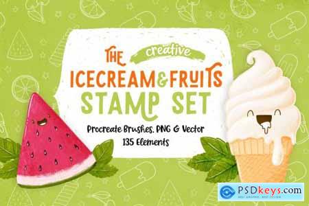 Procreate Icecream & Fruits Stamps 5141932