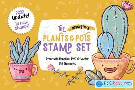 Procreate Plants & Pots Stamp Set 4967504