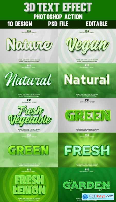 10 Nature Fresh Vegetable Editable Text Style Effect Pack 37411346