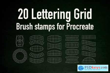 Lettering Grid for Procreate Stamp Brush