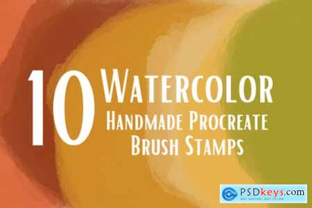 Watercolor Procreate Brush Stamps Set